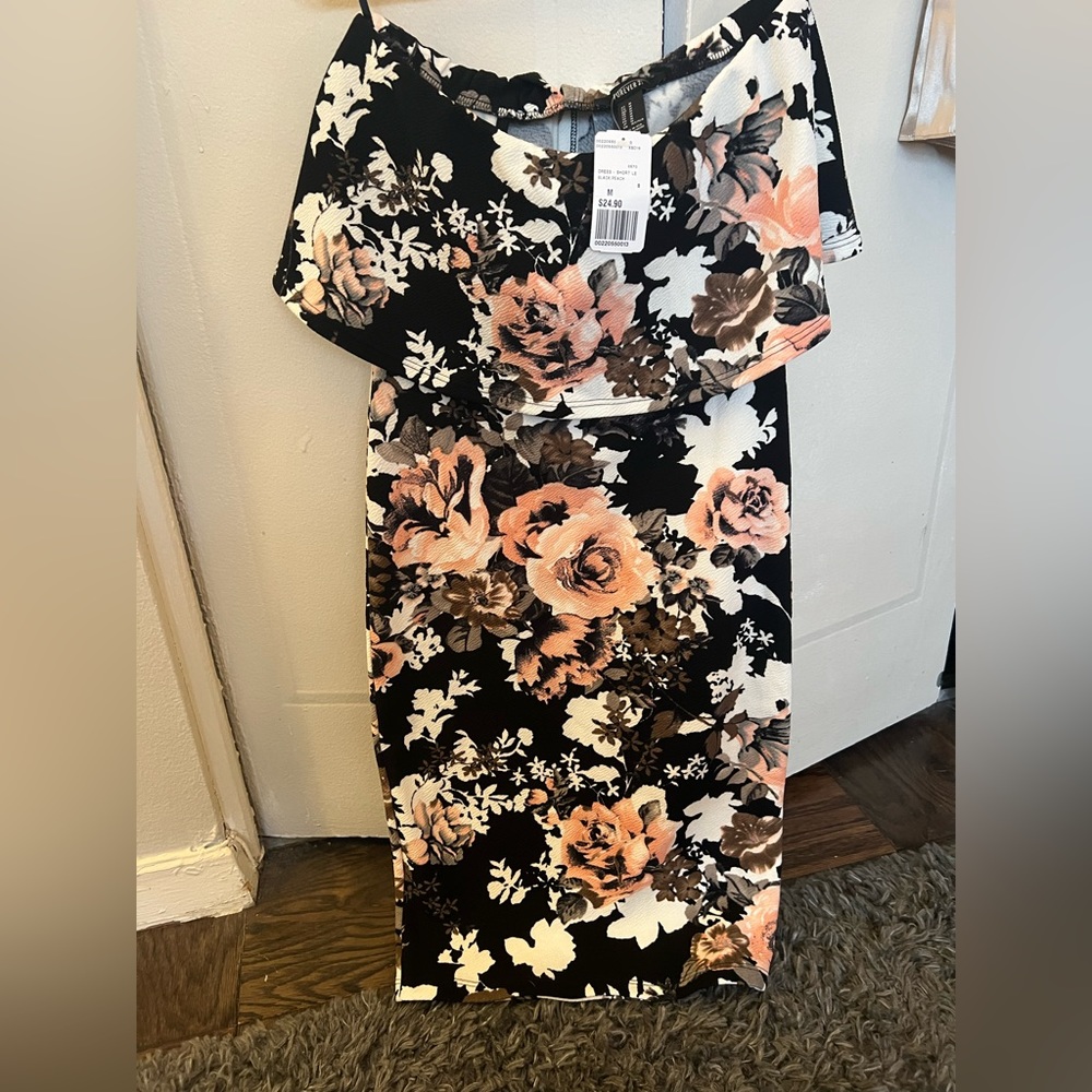 Forever 21 off shoulder floral midi dress